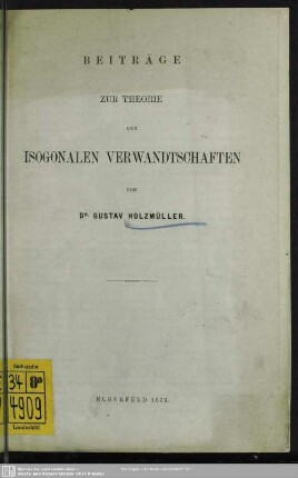 Beiträge zur Theorie der isogonalen Verwandtschaften