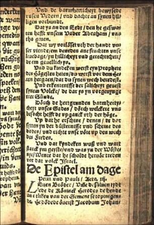 De Epistel am dage Petri vnd Pauli/ Acto. xij. [Euangelion am dage Petri vn[d] Pauli/ Math. 16.]