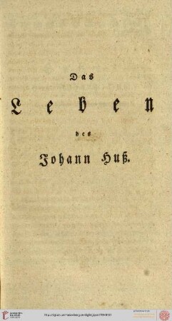 Das Leben des Johann Huß
