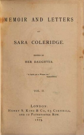 Memoir and letters of Sara Coleridge. 2
