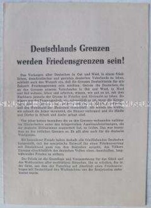 Propagandaschrift der Nationalen Front u.a. zur Oder-Neiße-Grenze