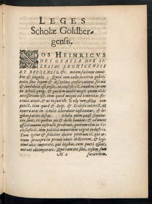 Leges Scholae Goldbergensis.