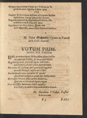 Votum Pium. Jesus Sit Tecum.