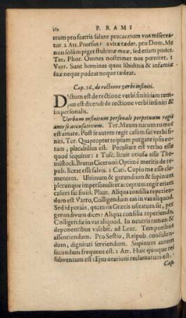 Cap. 16, de rectione verbi infiniti.