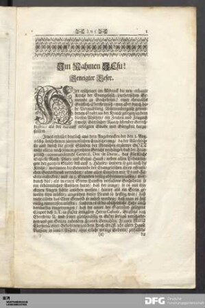 Im Nahmen Jesu! Geneigter Leser.