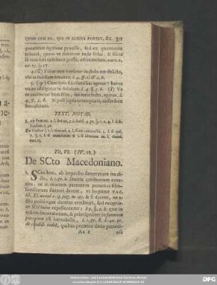 Tit. VI. (IV. 28.) De Scto Macedoniano.