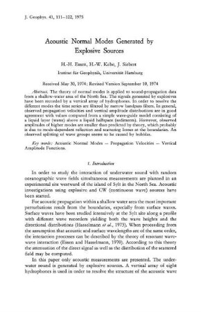 Acoustic normal modes generated by explosive sources