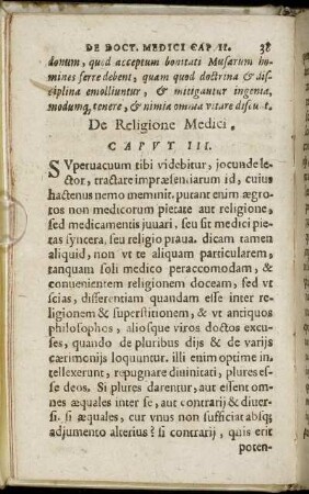 Caput III. De Religione Medici