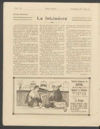 Crónica femenina: La Iniciadora
