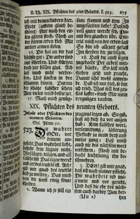 XIX. Pflichten des neunten Gebotts
