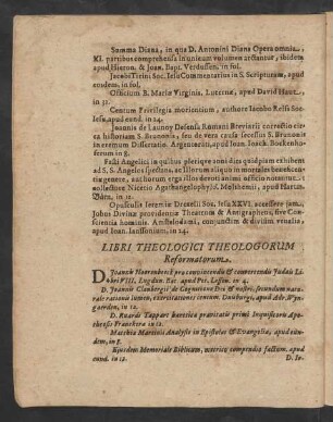 Libri Theologici Theologorum Reformatorum.