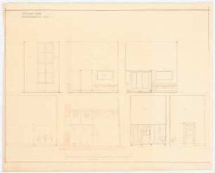Nationalbank für Deutschland, Berlin: Beamtentoilette 2.OG: Grundriss, Ansichten, Schnitte 1:25