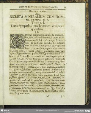VI. Dissertatio De Secreta Mineralium Cum Homine Sympathia