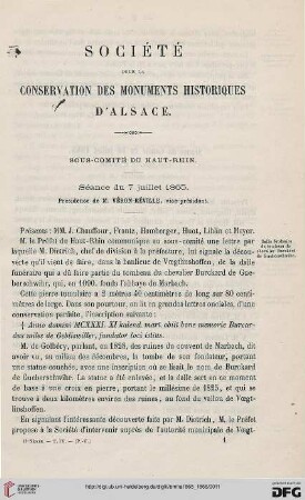 Sous-Comité du Haut-Rhin: séance du 7 juillet 1865