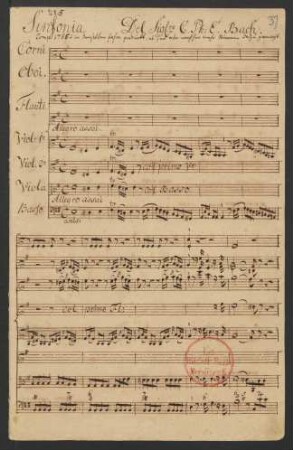 Sinfonien; winds, strings, bc; e-Moll; H 653; Wq 178