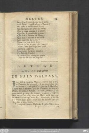 Lettre A Mr. Le Comte De Saint-Albans.