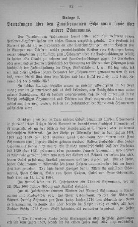 Anlage 1. Bemerkungen über den Familiennamen Schaumann sowie über andere Schaumanns.