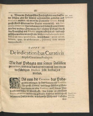 Caput IX. De indicationibus Curativis & ipsa curatione Podagrae.
