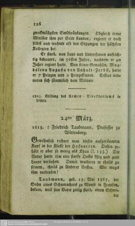 24ter März. 1613. † Friedrich Taubmann, Professor zu Wittenberg