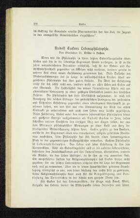 Rudolf Euckens Lebensphilosophie