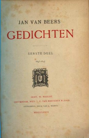 Gedichten 1843 - 1868 : Met Portret en Facsimile in Staat, 1
