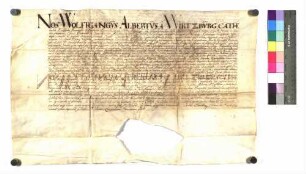 Schadlosbrief des Comburger Propstes Wolfgang von Würzburg