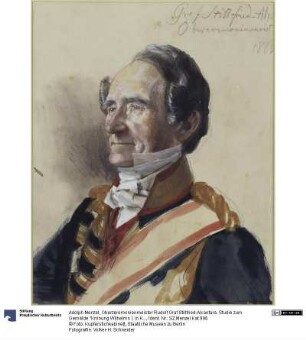 Oberzeremonienmeister Rudolf Graf Stillfried-Alcantara. Studie zum Gemälde "Krönung Wilhelms I. in Königsberg"