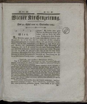 Das 39. Stück vom 25. September 1789.