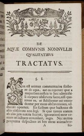 De Aquæ Communis Nonnullis Qualitatibus Tractatus.