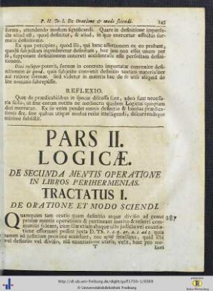 Pars II. Logicae.