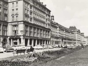 Wohn- und Geschäftshaus : Dresden, Altmarkt. Ansicht mit Wohn-Geschäftshäusern und Restaurant "Café Prag"