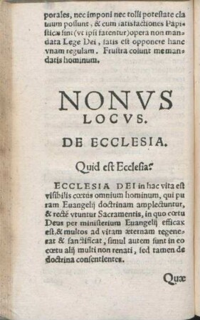 Nonvs Locvs. De Ecclesia.