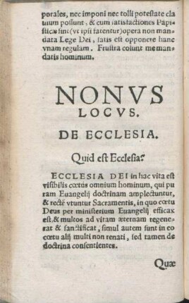 Nonvs Locvs. De Ecclesia.