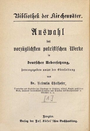 Ausgewählte Schriften des heiligen Epiphanius, Erzbischofs von Salamis und Kirchenlehrers