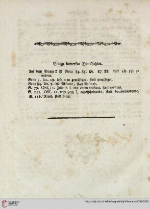 Einige bemerkte Druckfehler