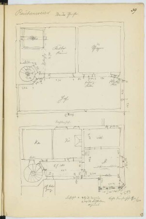Wohnhaus Neue Thorstraße, Reichenweier: Grundrisse (aus: Skizzen- und Fotoalbum 16)