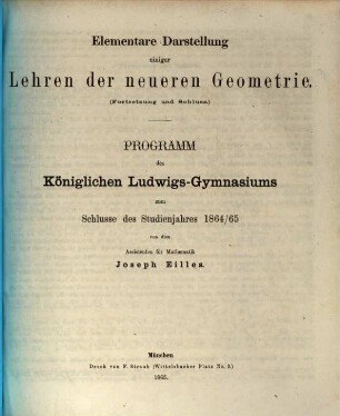 Elementare Darstellung einiger Lehren der neueren Geometrie, [2]