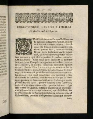 303-310, Praefatio ad Lectorem