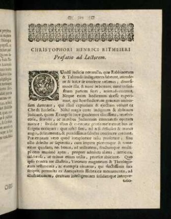 303-310, Praefatio ad Lectorem