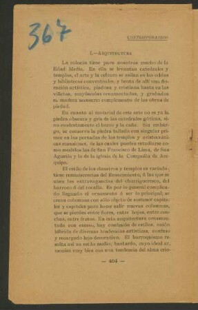 I. - Arquitectura