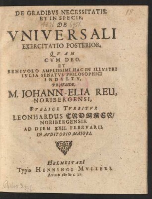 2: Exercitatio Logica ... De Gradibus Necessitatis