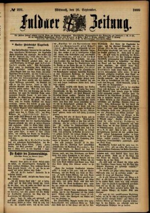 Ausgabe vom Mittwoch, den 26. September 1888.