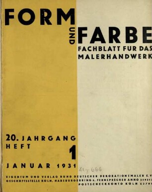 Form und Farbe / 20.1931