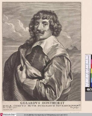 Gerardus Hontborst [Porträt des Malers Gerrit van Honthorst; Gerrit van Honthorst; Portret van de schilder Gerard van Honthorst]