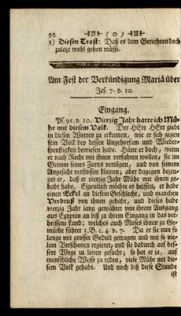 Am Fest der Verkündigung Mariä über Jes. 7. v. 10.