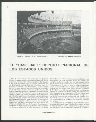 El "Base-Ball" deporte nacional de los Estados Unidos