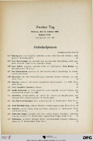 Holzskulpturen (Nr. 234-257)
