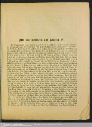 Otto von Nordheim und Heinrich IV.