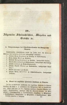 Stand der englischen Fräulein-Institute in Bayern
