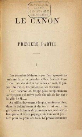 Le Canon : Moeurs militaires